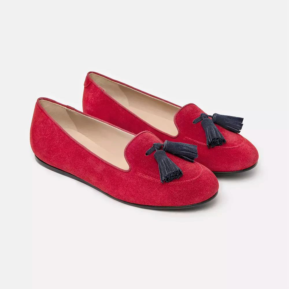 Charles Philip Red Flat Shoe