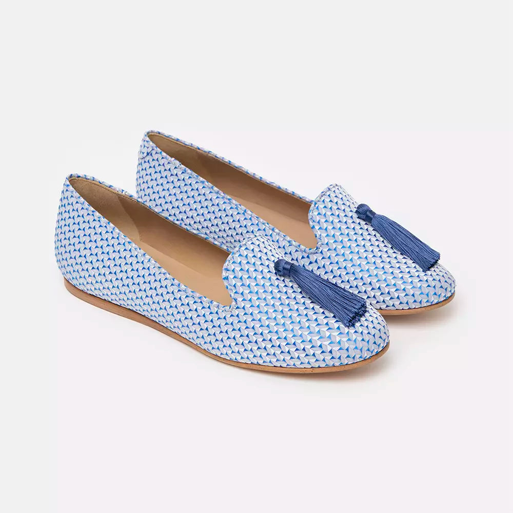 Charles Philip Light Blue Flat Shoe