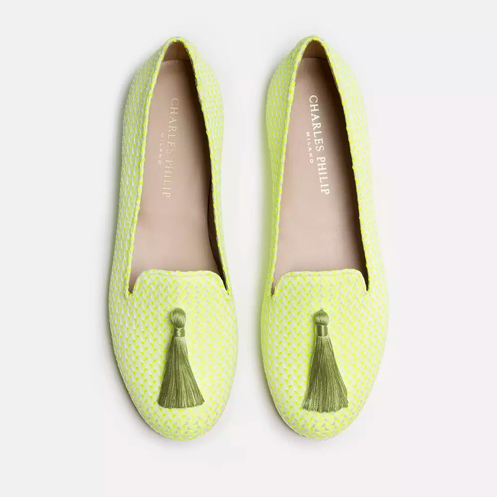 Charles Philip Yellow Flat Shoe