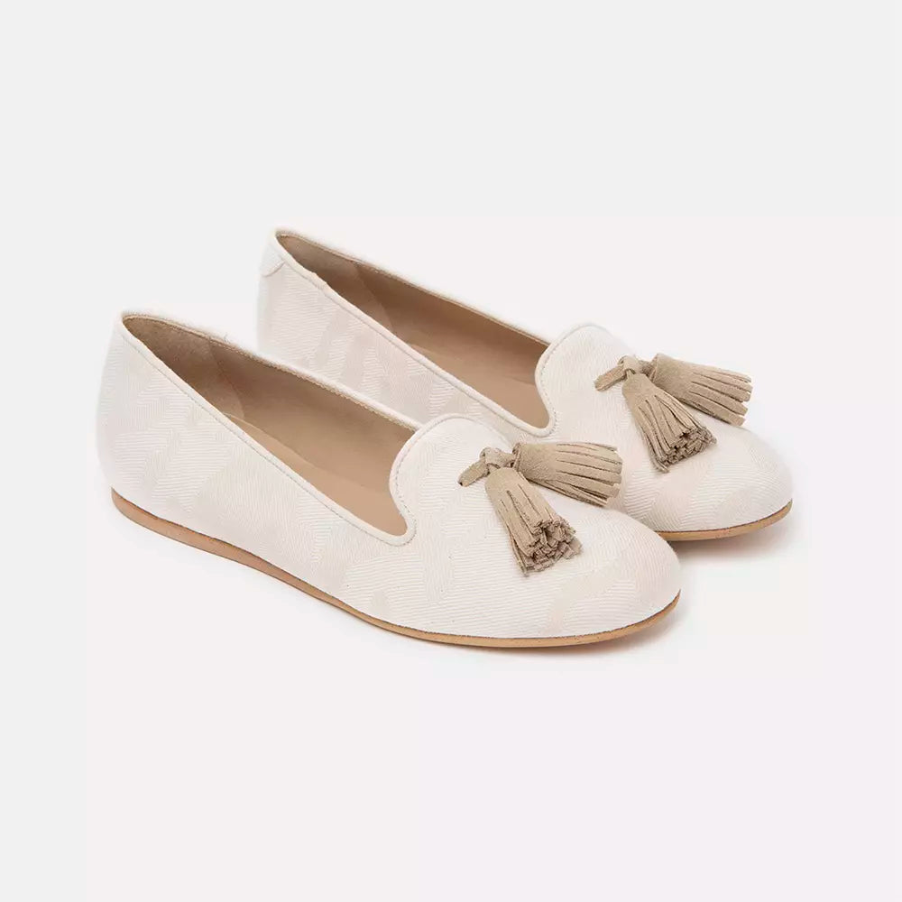 Charles Philip Beige Flat Shoe