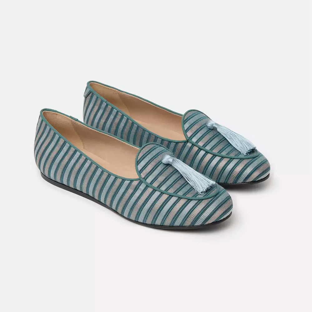 Charles Philip Light Blue Flat Shoe