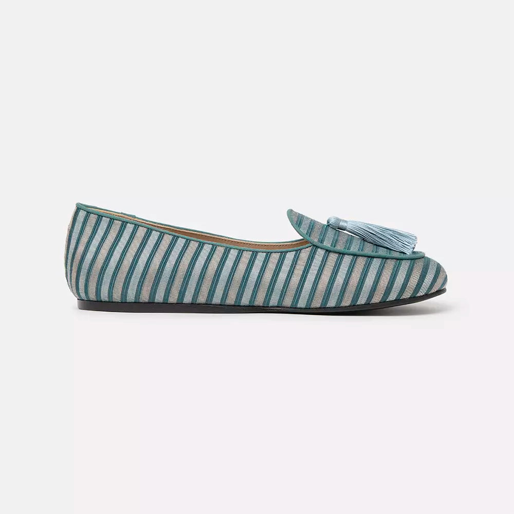 Charles Philip Light Blue Flat Shoe