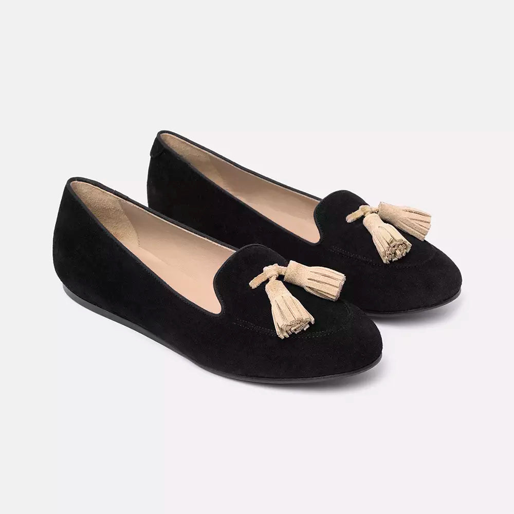 Charles Philip Black Flat Shoe