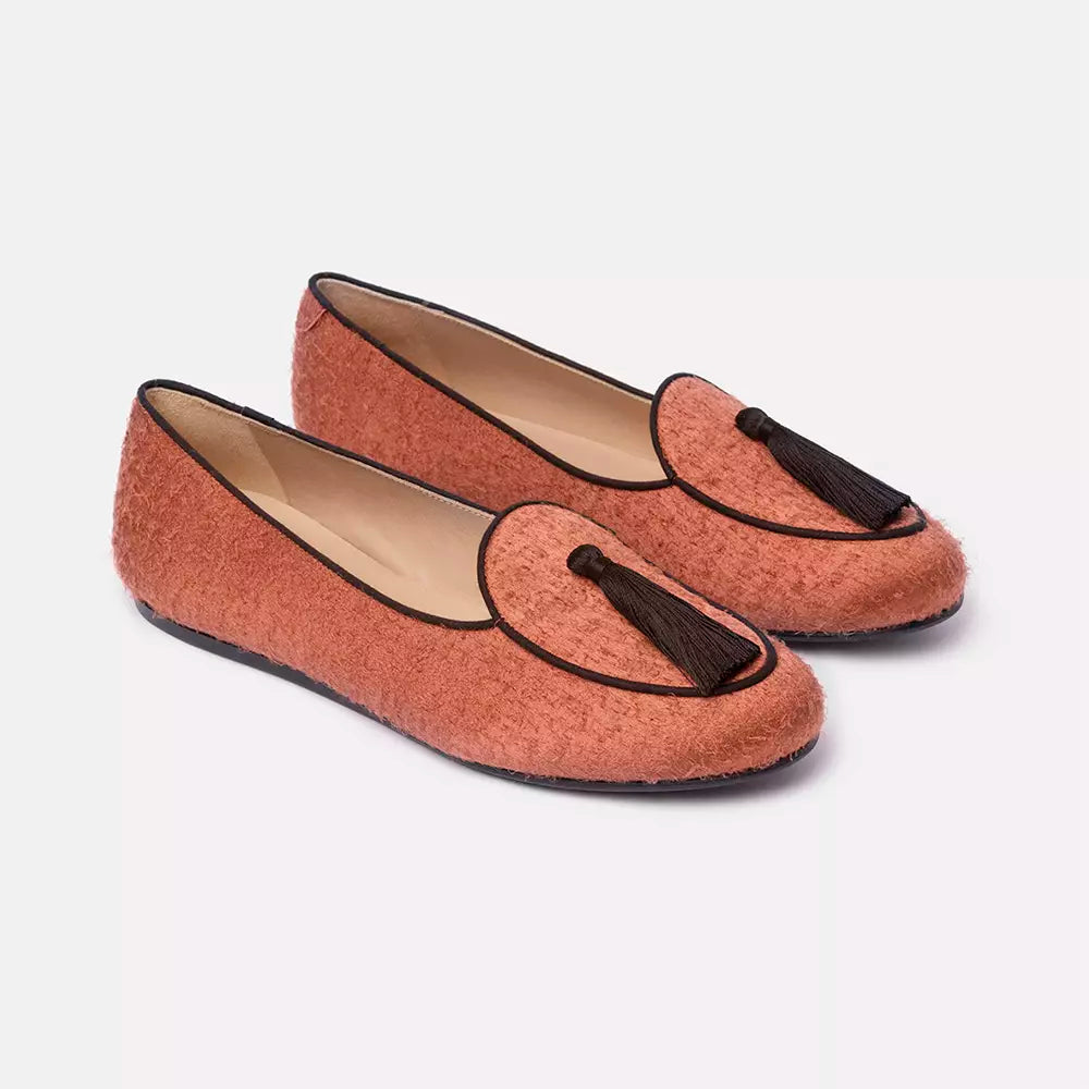 Charles Philip Orange Flat Shoe