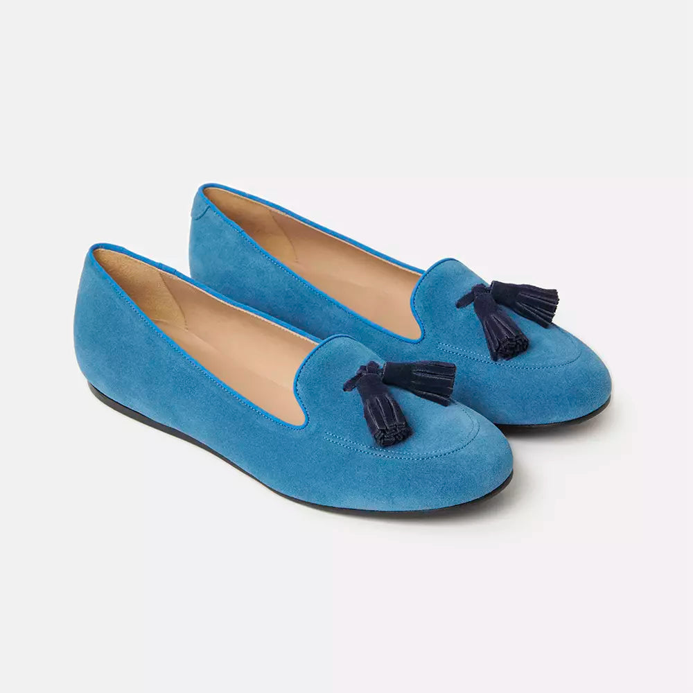 Charles Philip Light Blue Flat Shoe