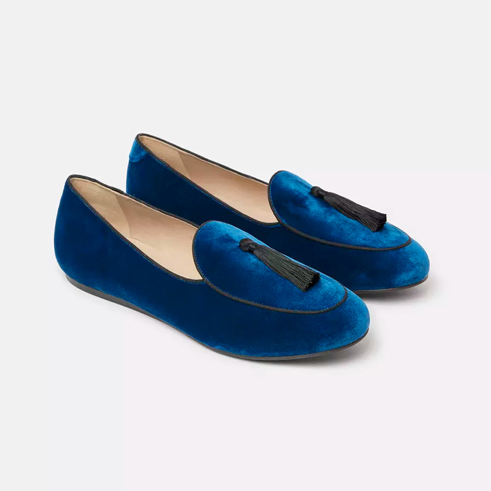 Charles Philip Blue Leather Moccasin