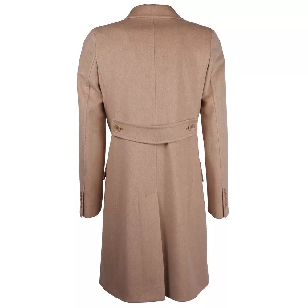 Made in Italy Elegant Beige Virgin Wool Women's Coat