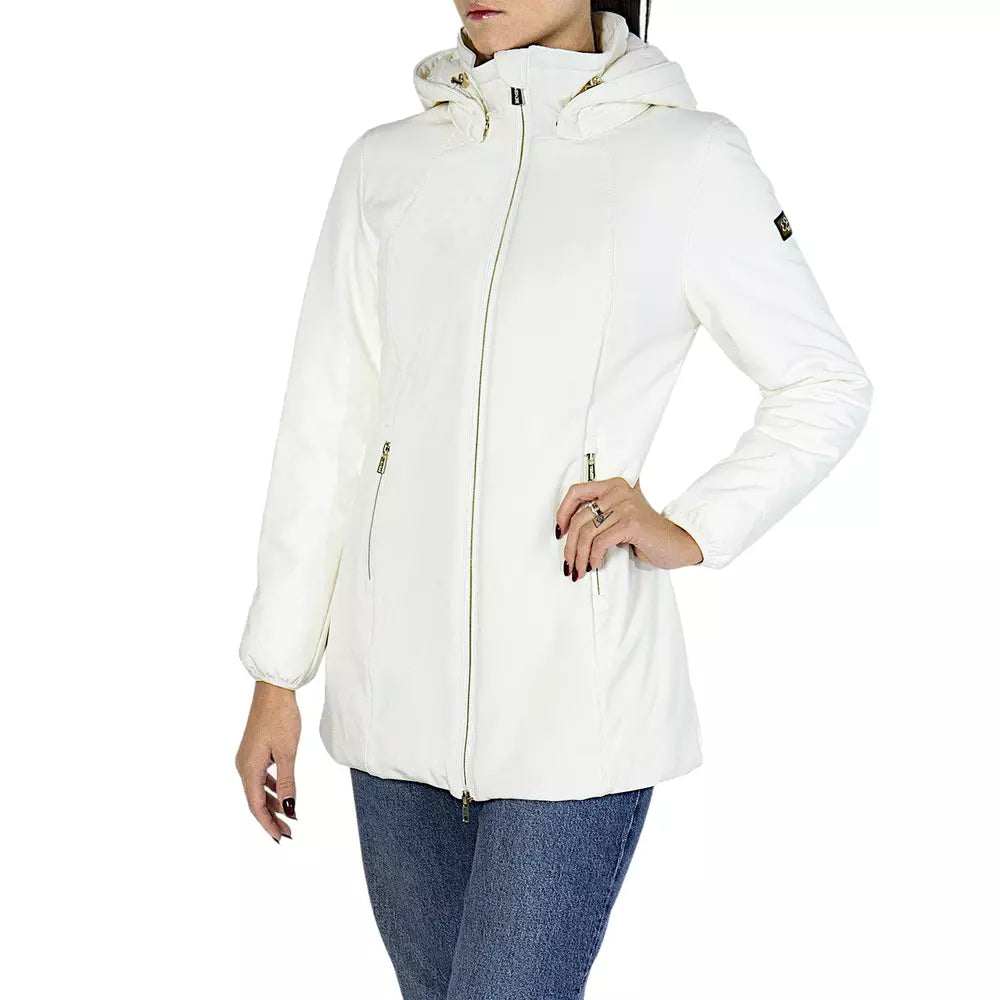 Yes Zee White Polyamide Jackets & Coat