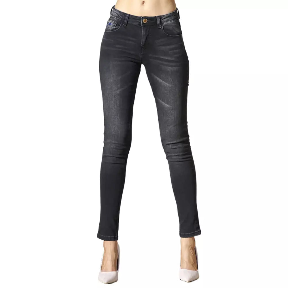 Yes Zee Black Cotton Jeans & Pant