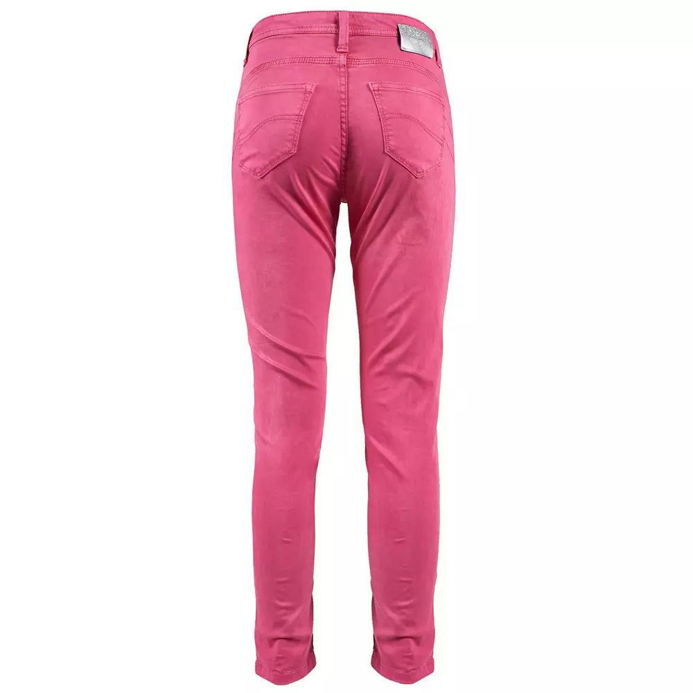 Yes Zee Fuchsia Cotton Jeans & Pant