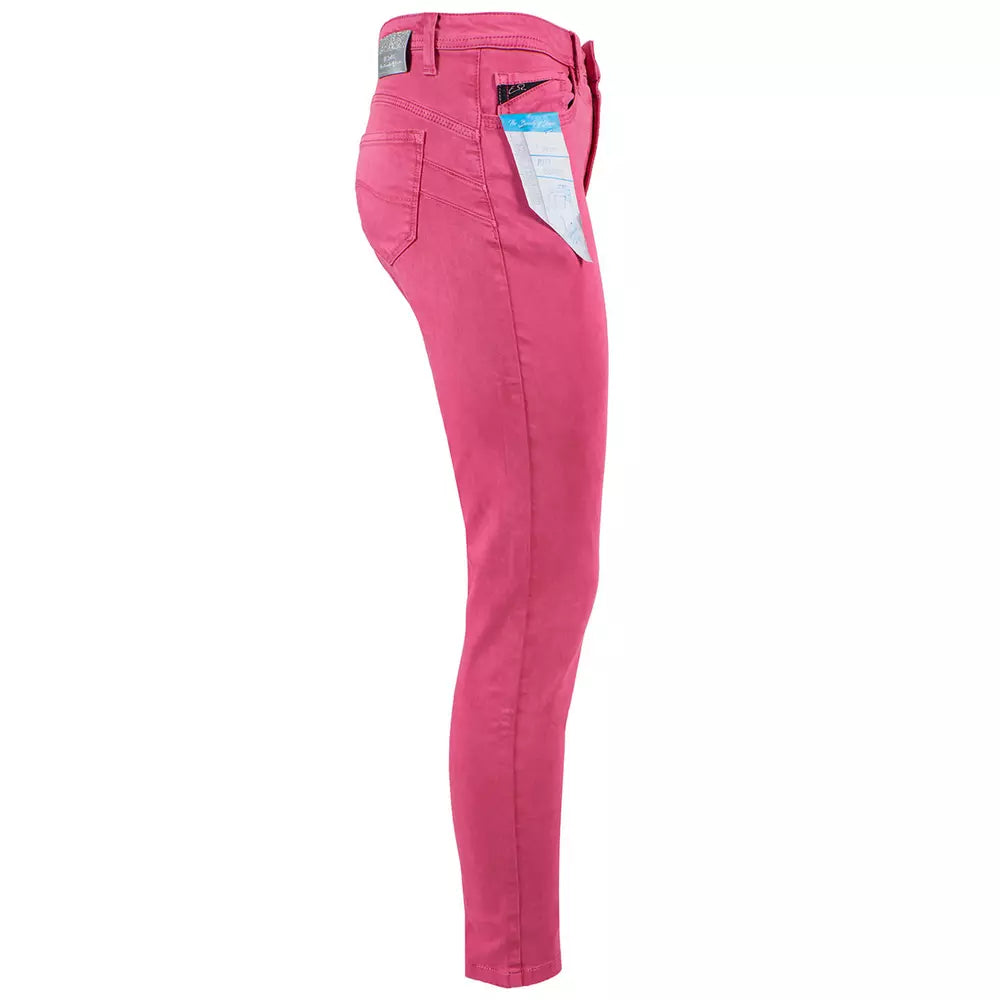 Yes Zee Fuchsia Cotton Jeans & Pant