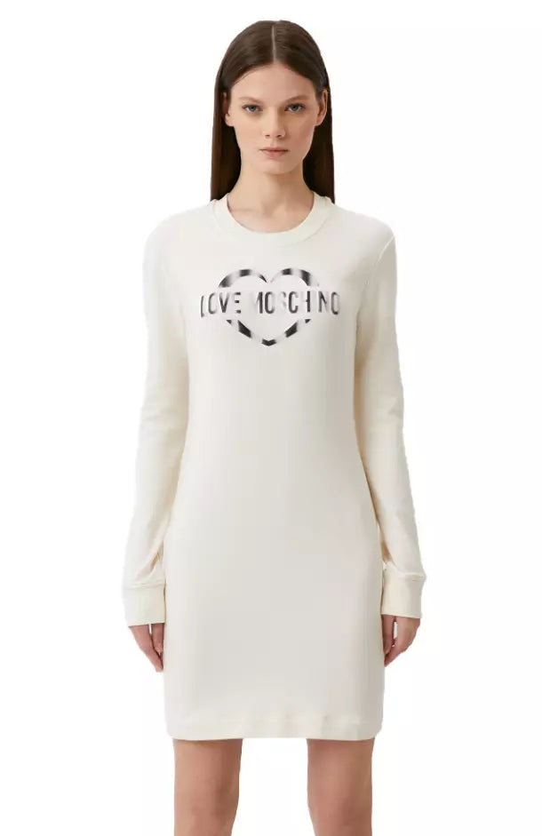 Love Moschino White Cotton Dress