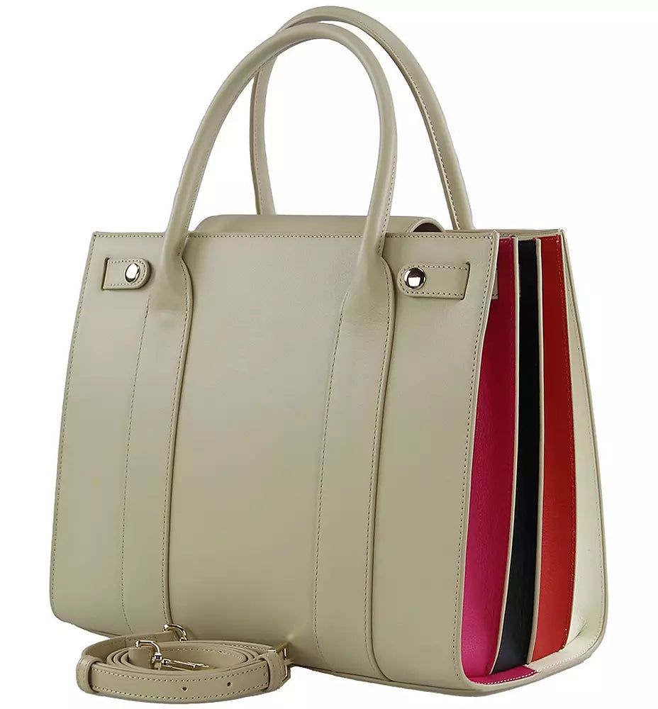 Ungaro Beige Leather Di Calfskin Crossbody Bag