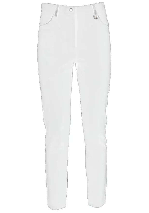 Yes Zee White Viscose Jeans & Pant