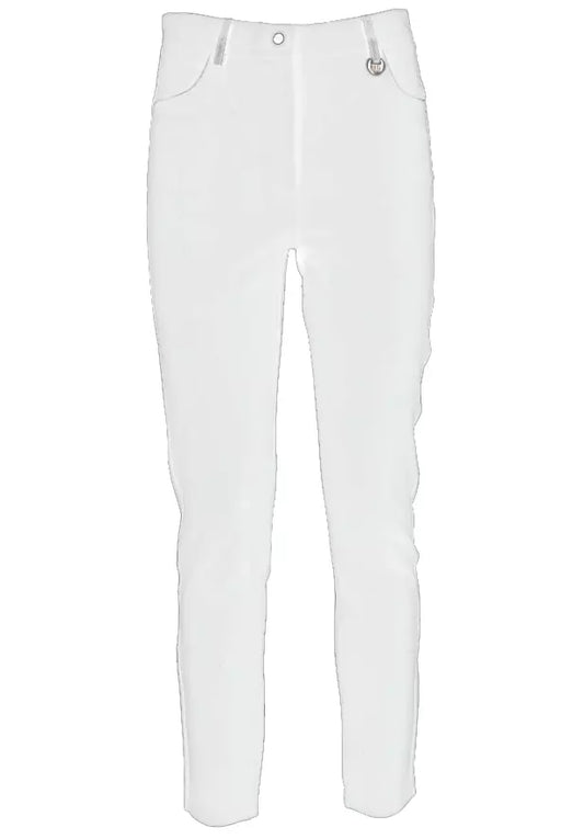 Yes Zee White Viscose Jeans & Pant