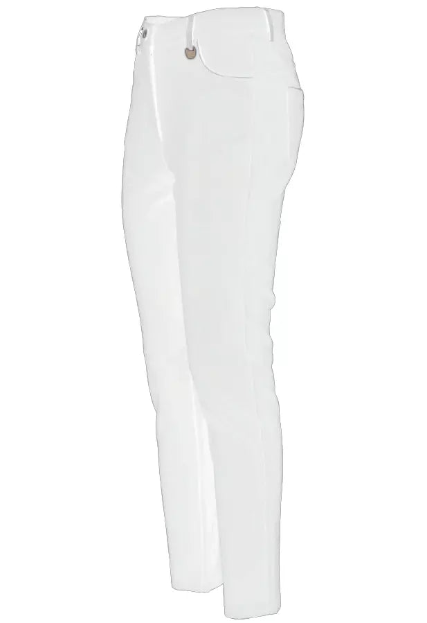 Yes Zee White Viscose Jeans & Pant