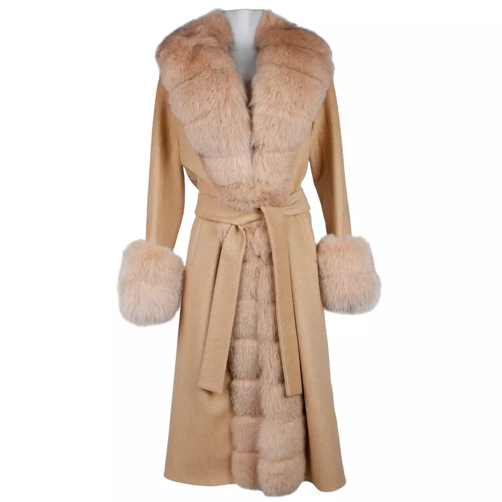 Made in Italy Beige Wool Vergine Jackets & Coat