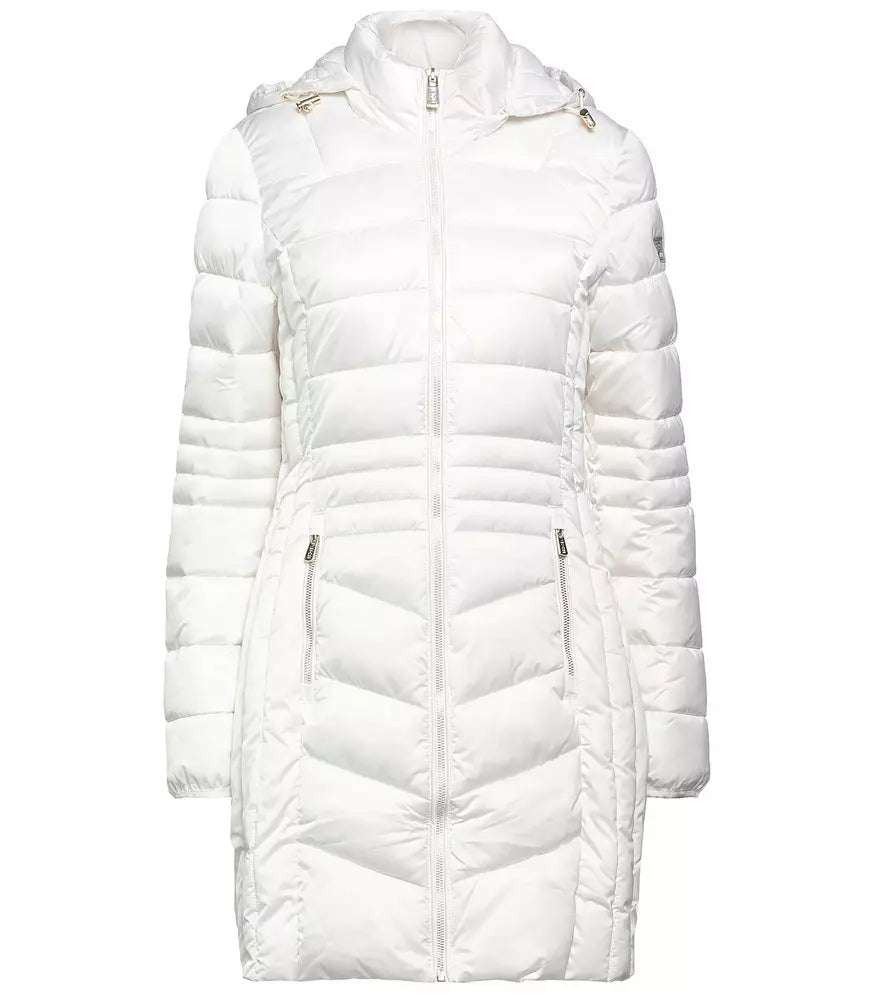 Yes Zee White Polyamide Jackets & Coat