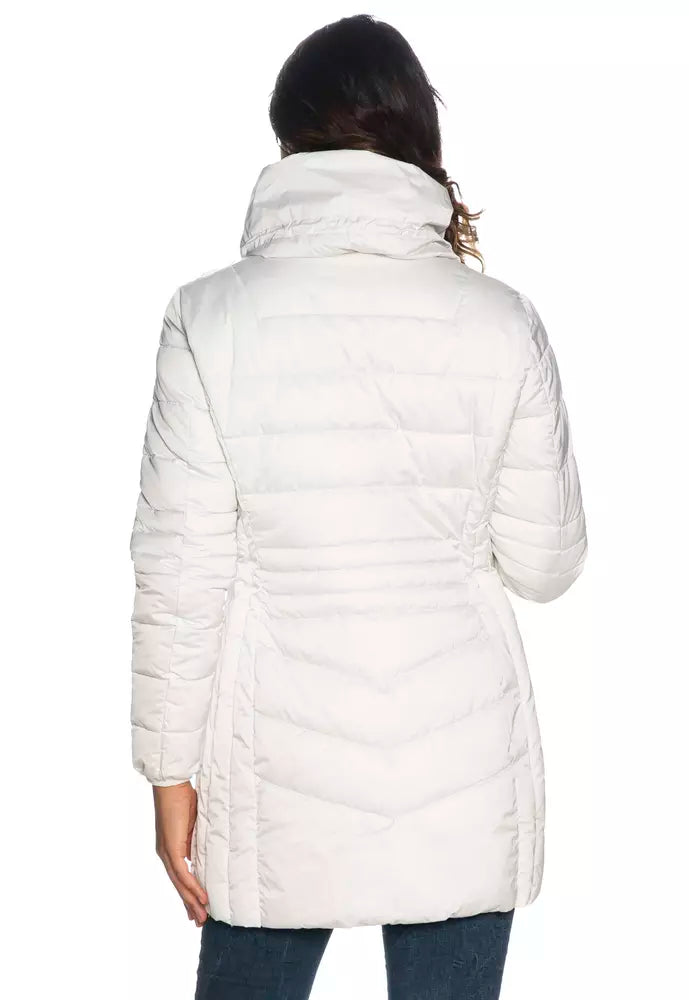 Yes Zee White Polyamide Jackets & Coat