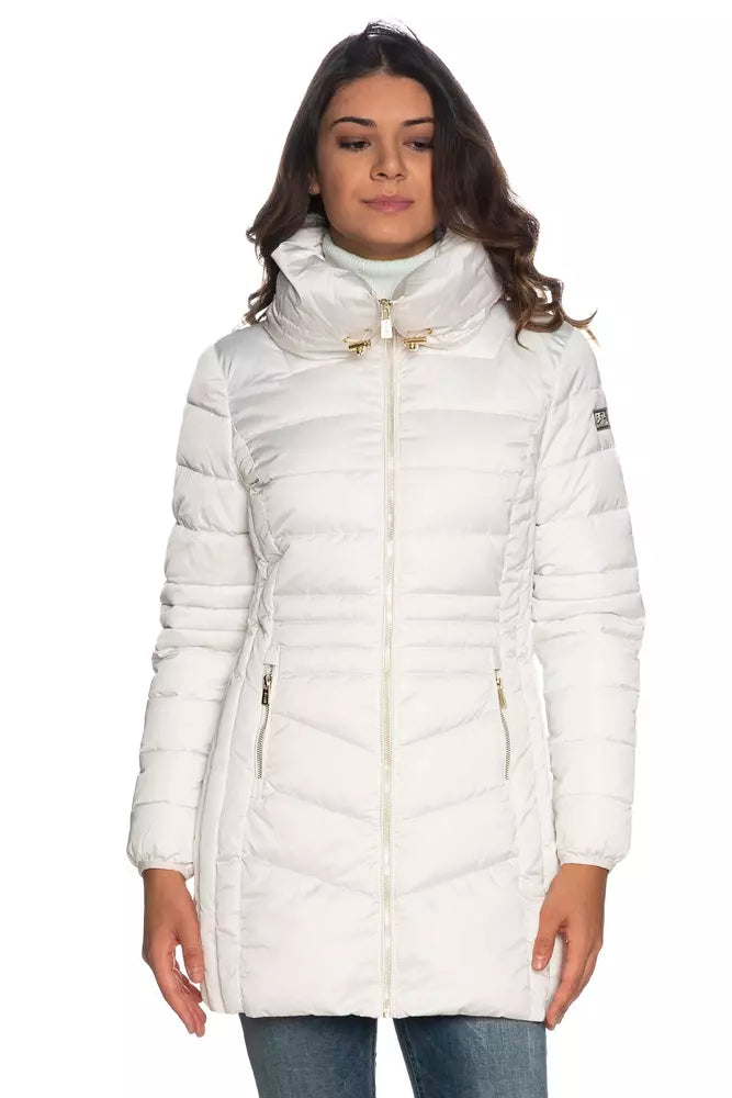 Yes Zee White Polyamide Jackets & Coat