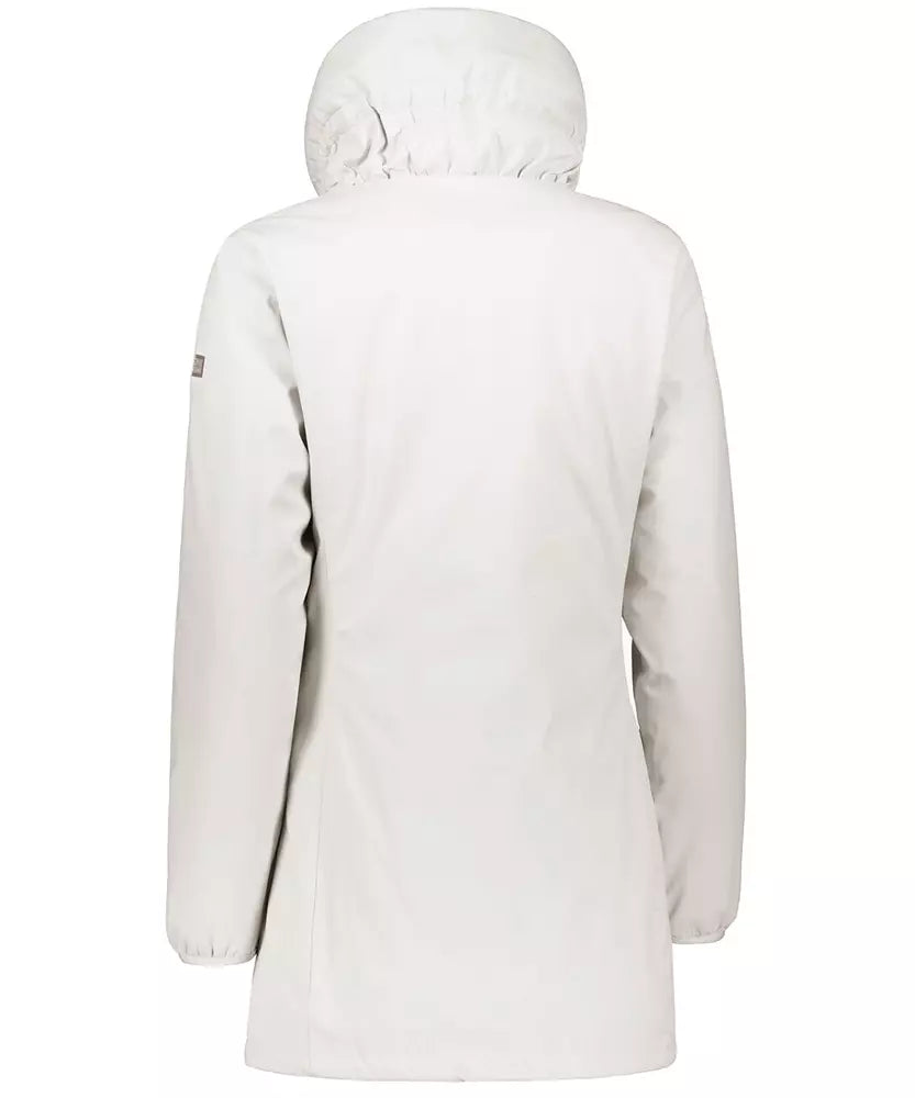 Yes Zee White Polyamide Jackets & Coat