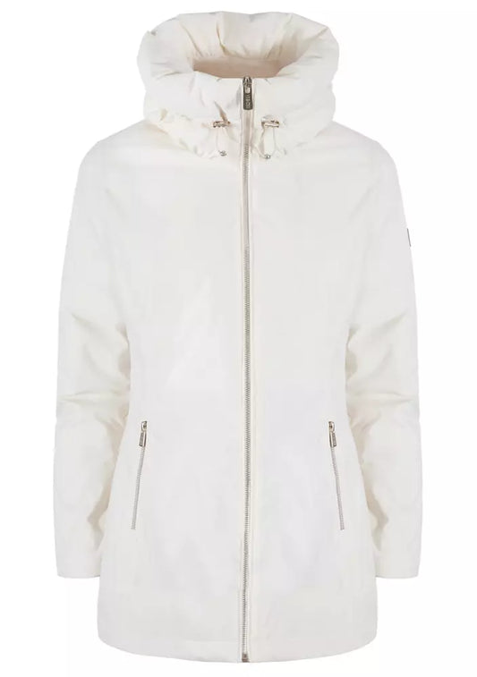 Yes Zee White Polyamide Jackets & Coat