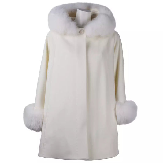 Made in Italy White Wool Vergine Jackets & Coat