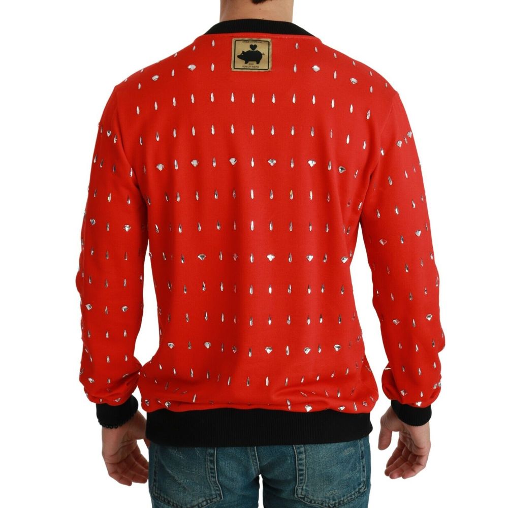 Dolce & Gabbana Red Cotton Sweater