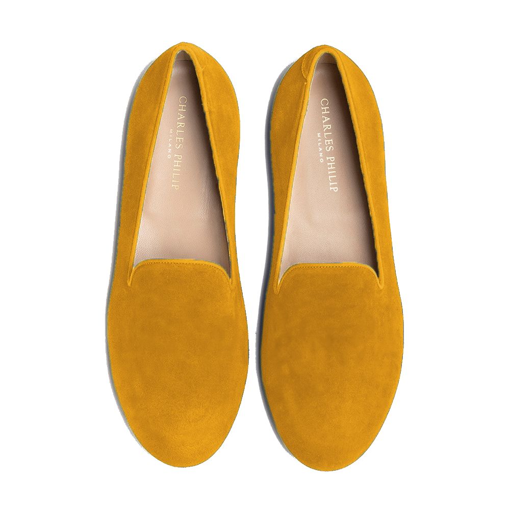 Charles Philip Yellow Leather Di Calfskin Flat Shoe