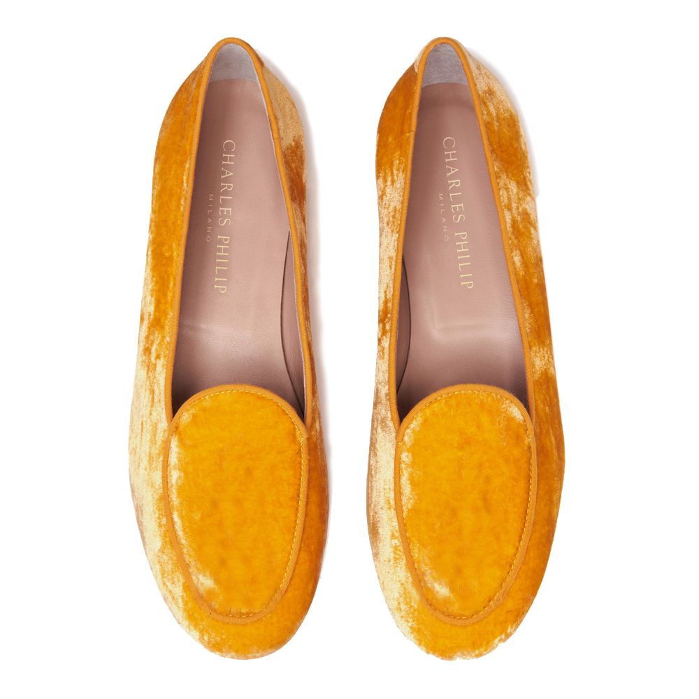 Charles Philip Yellow Leather Di Calfskin Flat Shoe