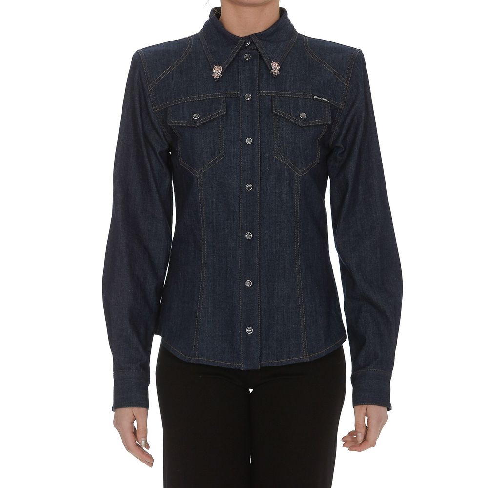 Dolce & Gabbana Blue Cotton Shirt