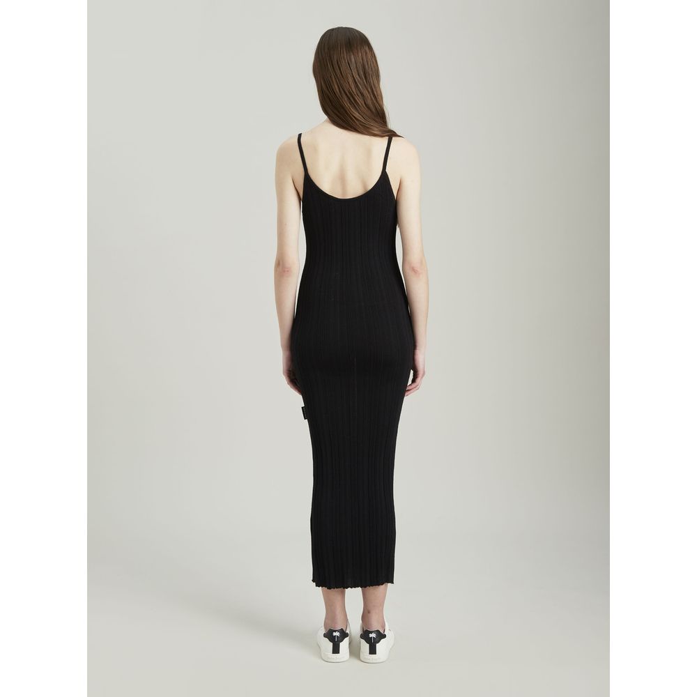 Palm Angels Black Wool E Acrylic Dress