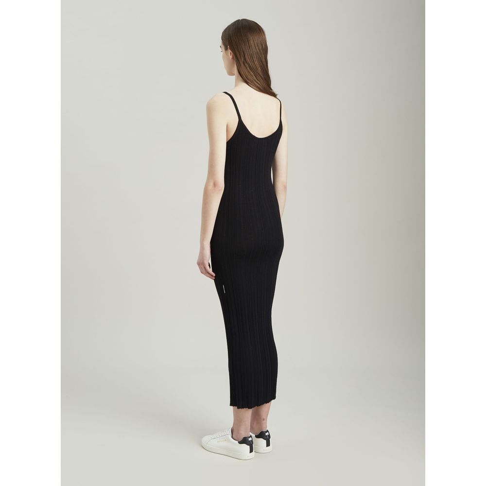 Palm Angels Black Wool E Acrylic Dress