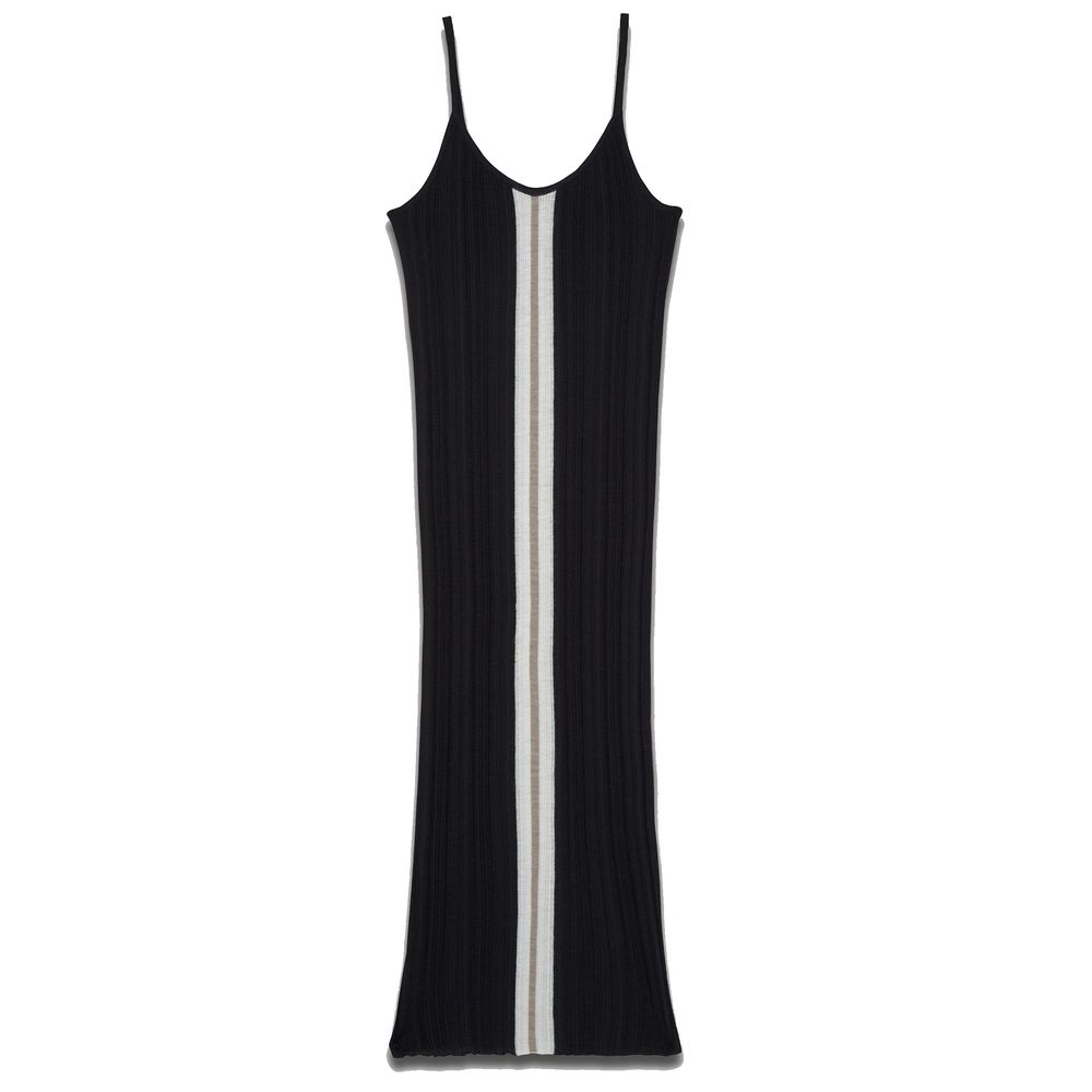 Palm Angels Black Wool E Acrylic Dress