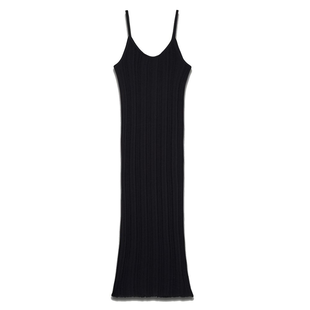 Palm Angels Black Wool E Acrylic Dress