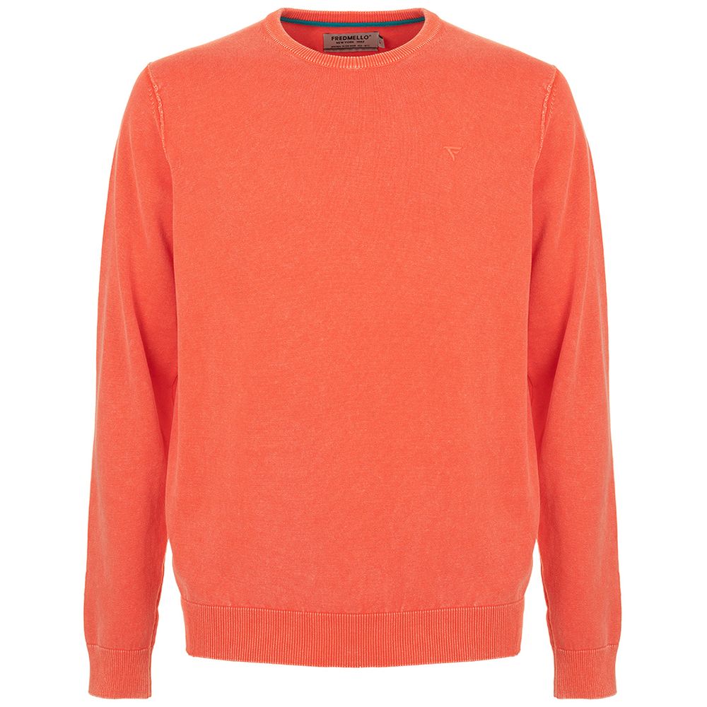 Fred Mello Orange Cotton Sweater