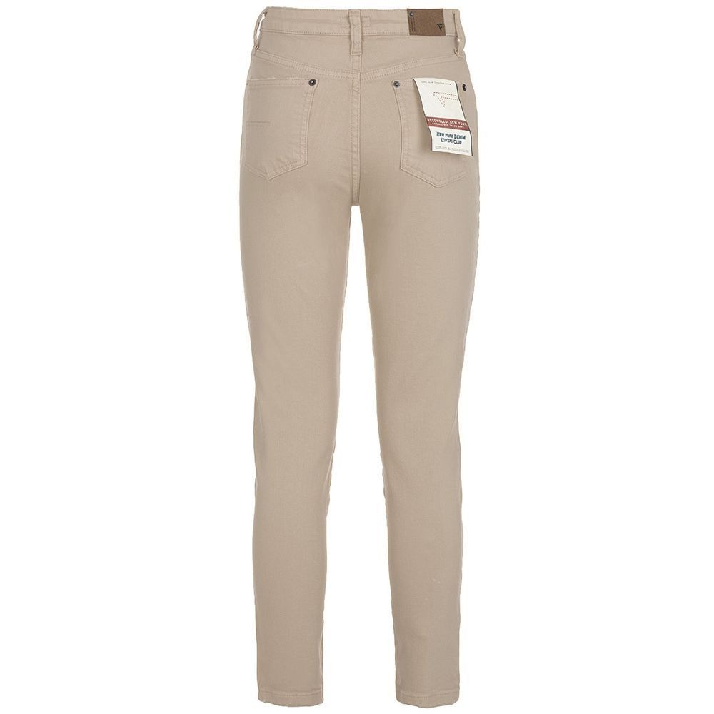 Fred Mello Beige Cotton Jeans & Pant