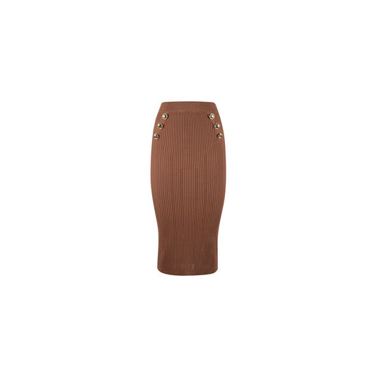 Yes Zee Brown Viscose Skirt