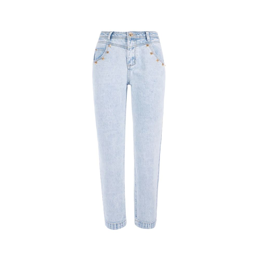 Yes Zee Light Blue Cotton Jeans & Pant