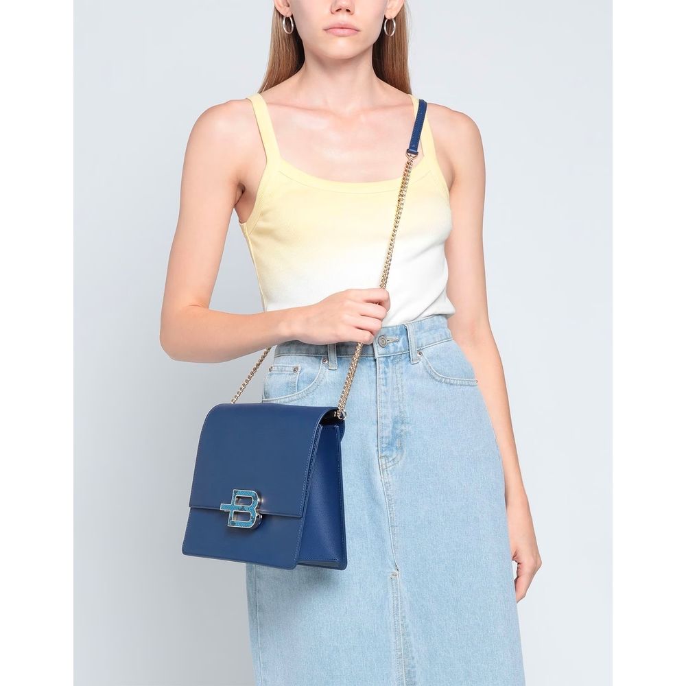 Baldinini Trend Blue Leather Crossbody Bag