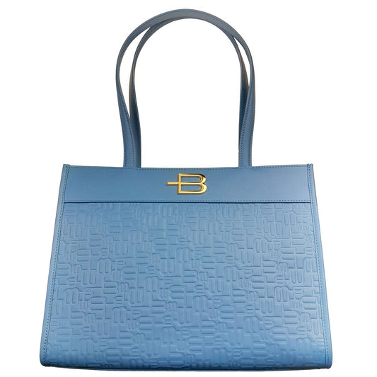 Baldinini Trend Light Blue Leather Di Calfskin Shoulder Bag