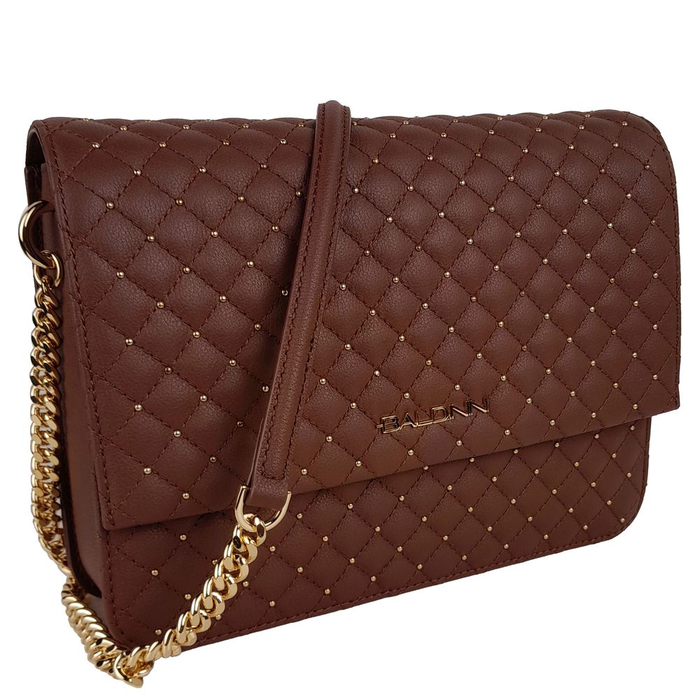 Baldinini Trend Brown Leather Di Calfskin Crossbody Bag