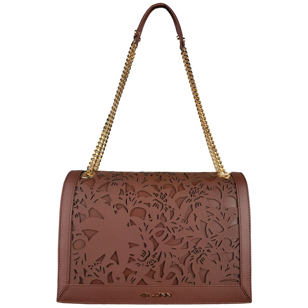 Baldinini Trend Brown Leather Di Calfskin Crossbody Bag