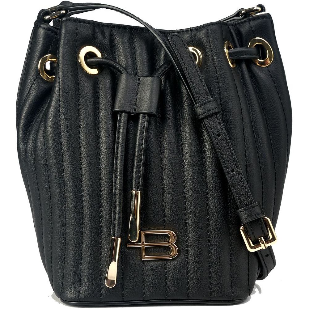 Baldinini Trend Black Leather Di Calfskin Crossbody Bag