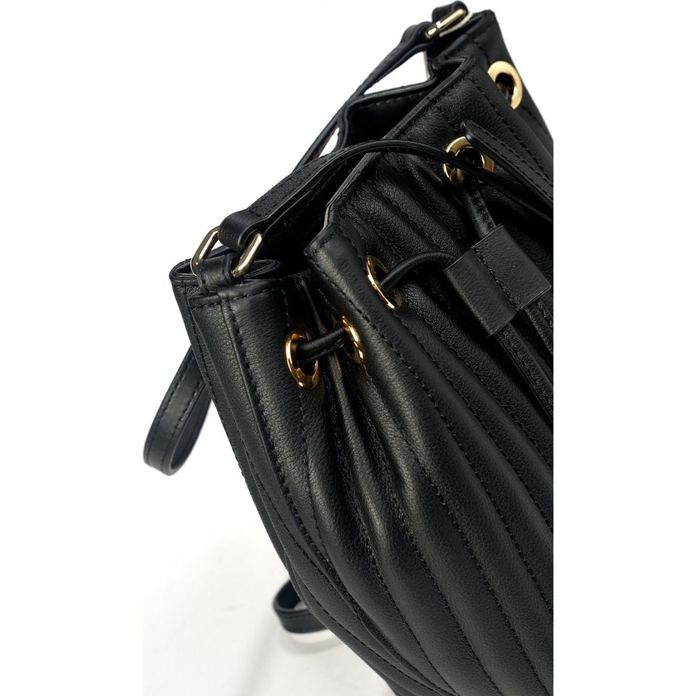 Baldinini Trend Black Leather Di Calfskin Crossbody Bag