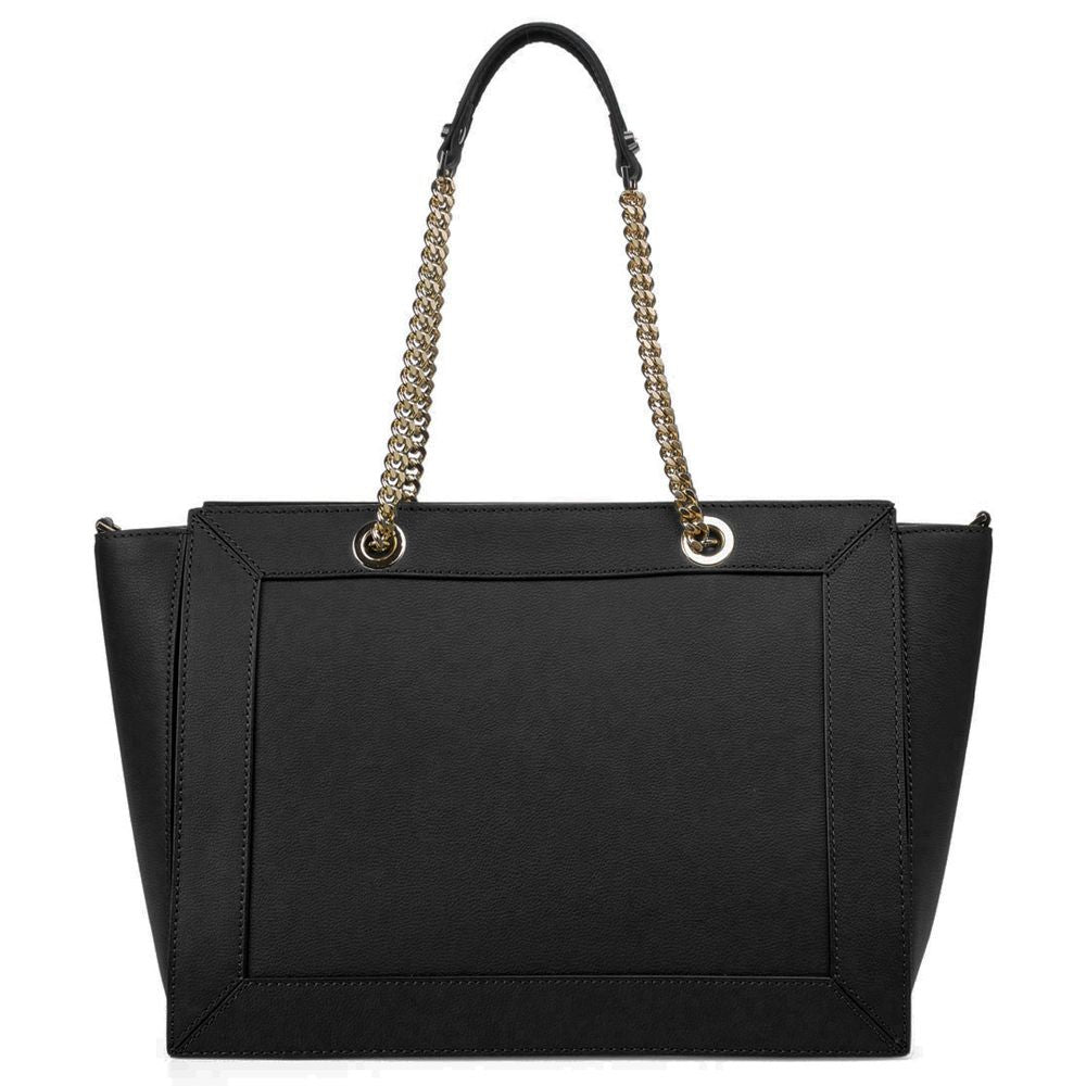 Baldinini Trend Black Leather Di Calfskin Crossbody Bag