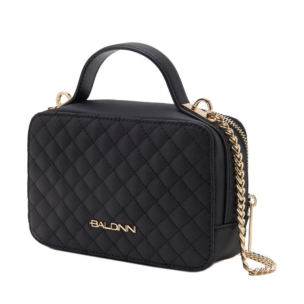 Baldinini Trend Black Leather Di Calfskin Handbag