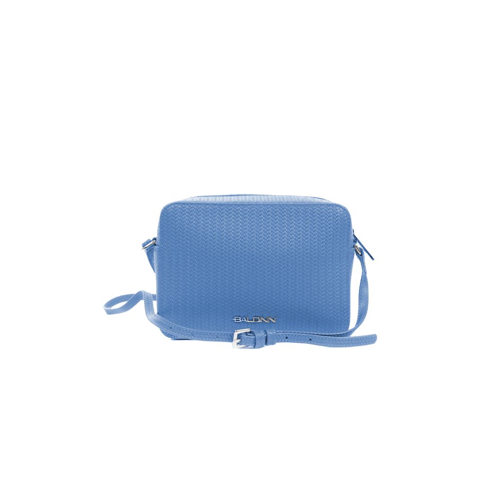 Baldinini Trend Light Blue Leather Di Calfskin Crossbody Bag