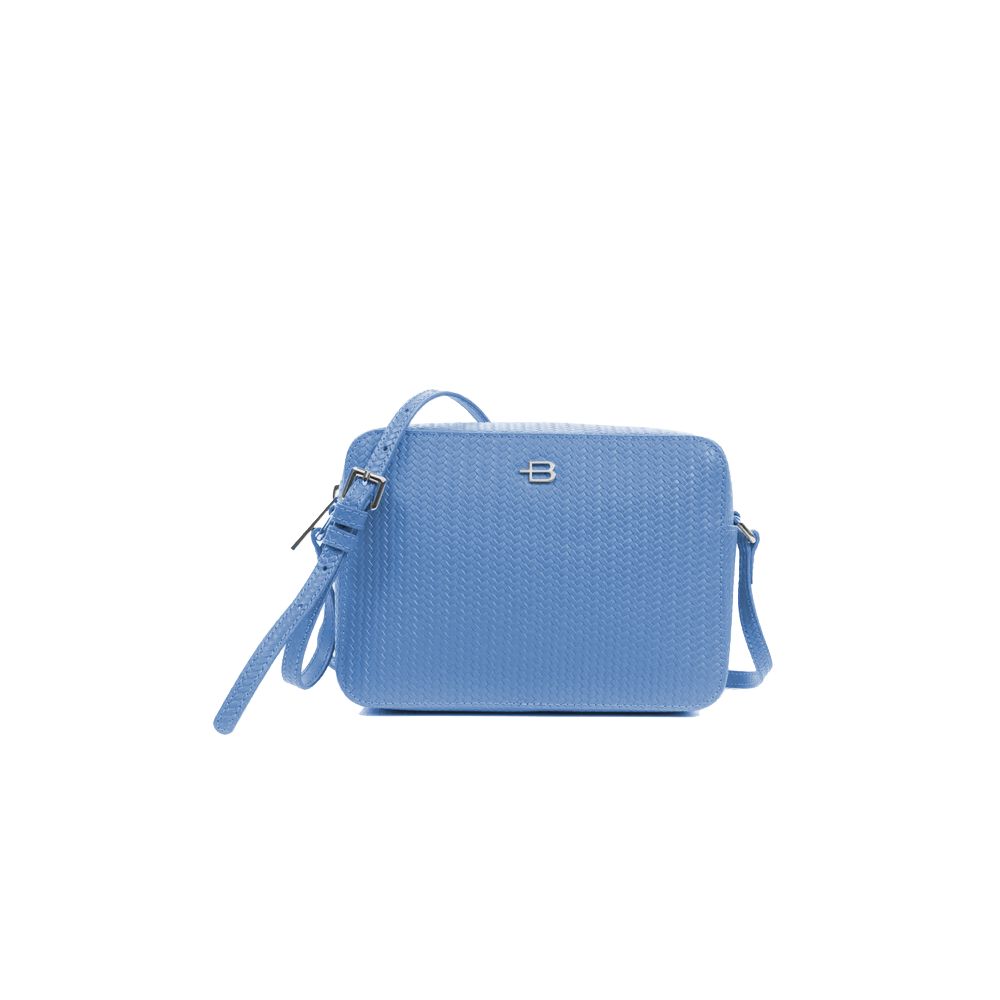 Baldinini Trend Light Blue Leather Di Calfskin Crossbody Bag