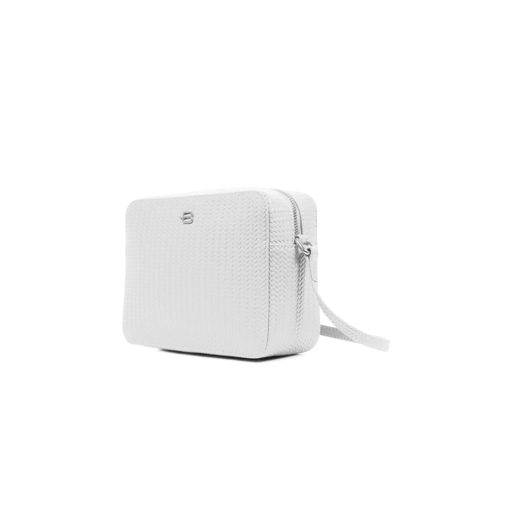 Baldinini Trend White Leather Di Calfskin Crossbody Bag